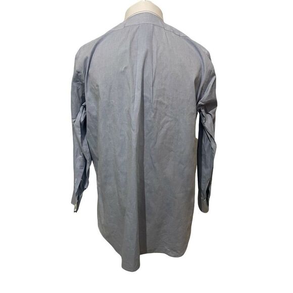 INDIVIDUALIZED SHIRTS Dress Shirt Blue White Contrast Collar Oxford Size 16 - Picture 5 of 12